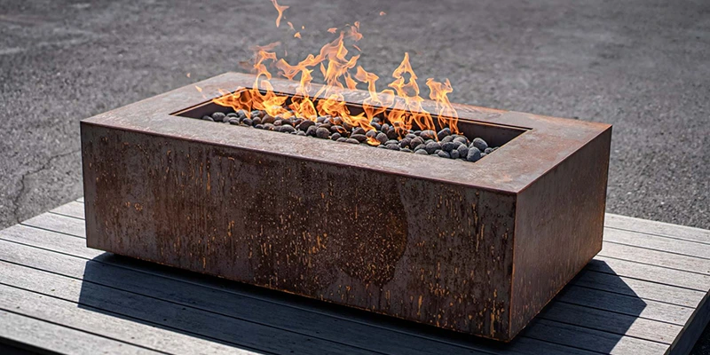 Outdoor gas fire pit